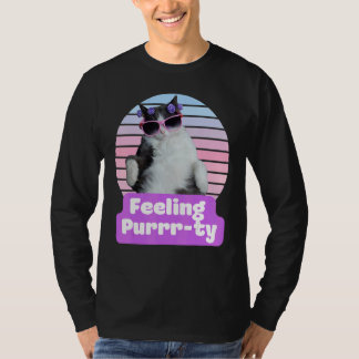 Camiseta Gato Meme Divertido Gatito Felino Sentimiento Purr