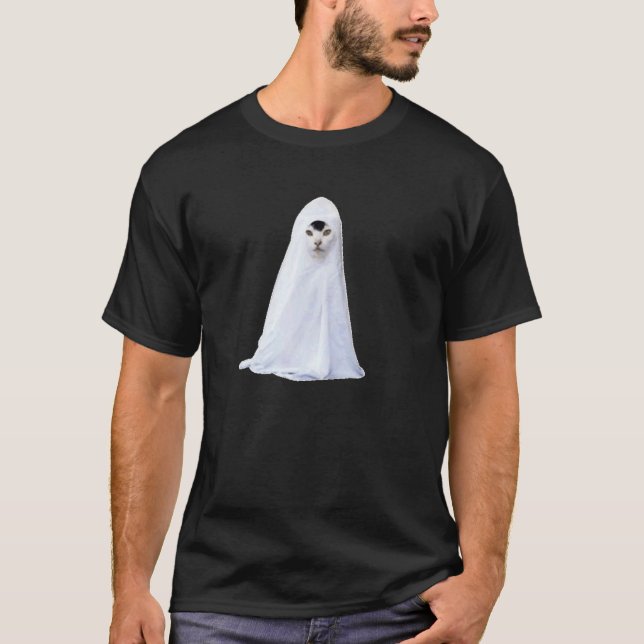 Camiseta gato Meme Fantasma, Meme Popular de Internet Hallo (Anverso)