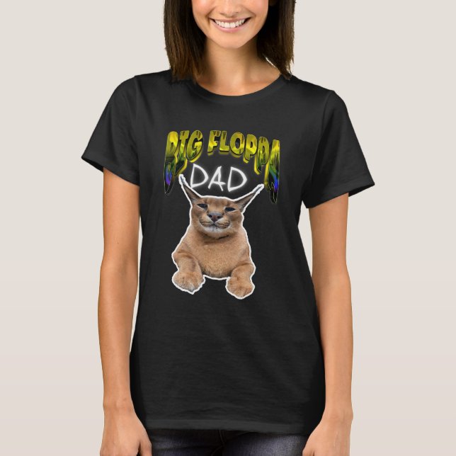 Camiseta gato meme papá FLORPÓN GRANDE (Anverso)