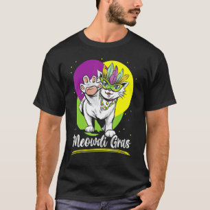 Camiseta Gato Meowdi Gras Carnaval de Mardi Gras Nueva Or