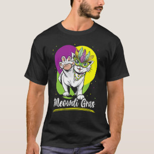 Camiseta Gato Meowdi Gras Mardi Gras Nueva Orleans Luisia