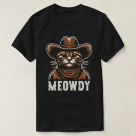 Camiseta Gato Meowdy en Gorra de Cowboy