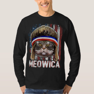 Camiseta Gato Meowica Mullet Bandera Americana Patriótica 4