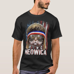 Camiseta Gato Meowica Mullet Bandera Americana Patriótica 4