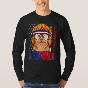 Camiseta Gato Meowica Mullet Bandera Estadounidense Patriót