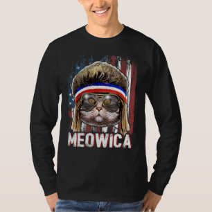 Camiseta Gato Meowica Mullet Bandera Estadounidense Patriót