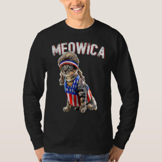 Camiseta Gato Meowica Mullet Bandera Estadounidense Patriót