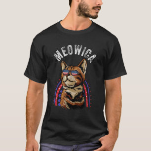 Camiseta Gato Meowica Mullet Bandera Estadounidense Patriót