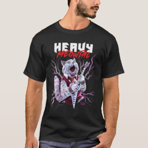 Camiseta Gato Meowtal Pesado Tocando Guitarra Metal Camiset