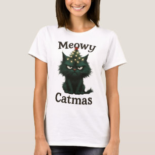 Camiseta Gato Meowy Catmas Malhumorado