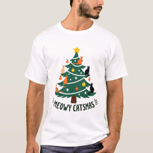 Camiseta Gato Meowy Catmas Navidad Árbol de Navidad Xmas Di