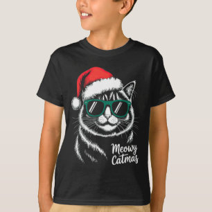 Camiseta Gato Meowy Navidad Santa Sombrero Gato Navidad Nav
