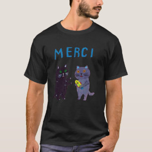 Camiseta gato Merci Divertido