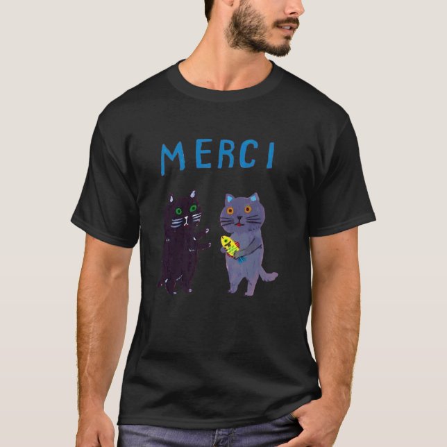 Camiseta gato Merci Divertido (Anverso)