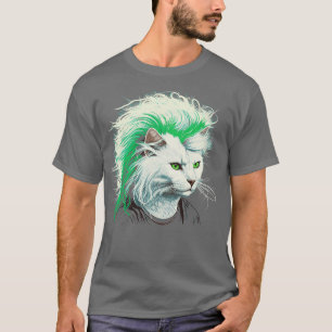 Camiseta Gato Metalizado de los años 80 con mullet