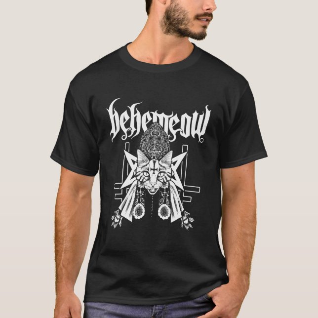 Camiseta Gato Metalizado de muerte satánica en Blackcraft (Anverso)