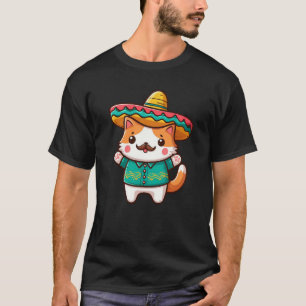 Camiseta Gato mexicano con bigote y Gorra mexicano