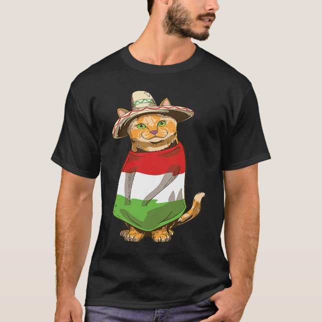 Camiseta Gato Mexicano Fiesta Cinco De Mayo (Anverso)