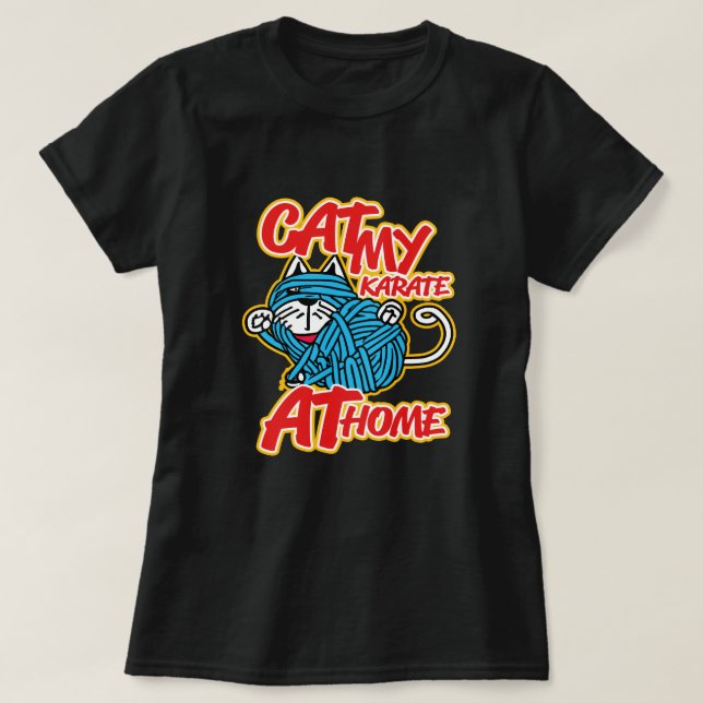 Camiseta Gato Mi Karate En Casa (Diseño del anverso)