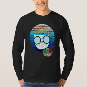 Camiseta Gato  Miau Gatito Tejedor Retro Para Tejedoras