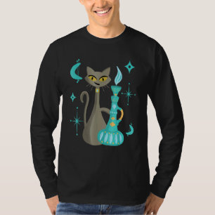 Camiseta Gato Mid Century Moderno Mischievous Con Lámpara G