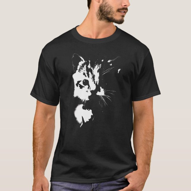 Camiseta Gato Minimalista de Kitten Face Silhouette (Anverso)