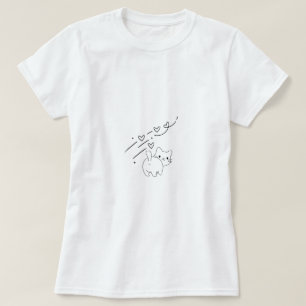 Camiseta Gato Minimalista Divertido