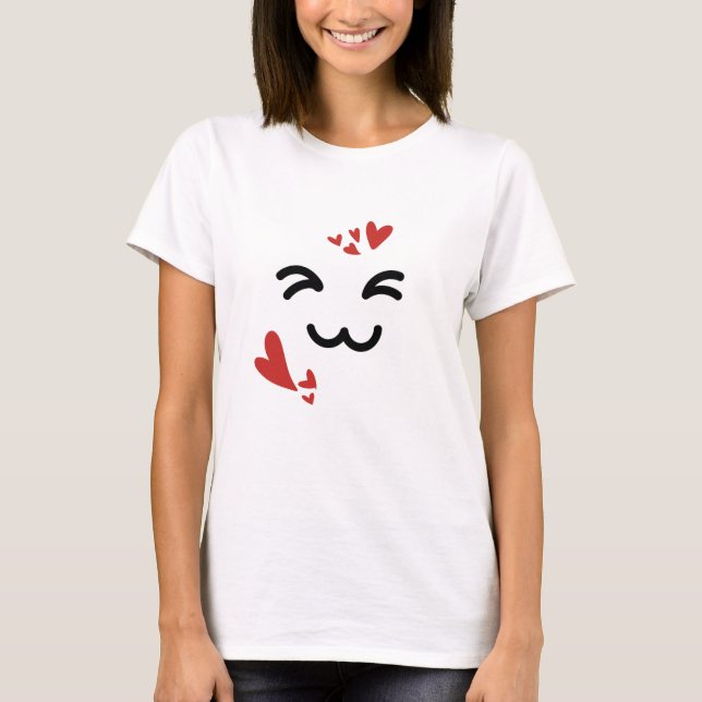Camiseta Gato minimalista Kawaii  (Anverso)