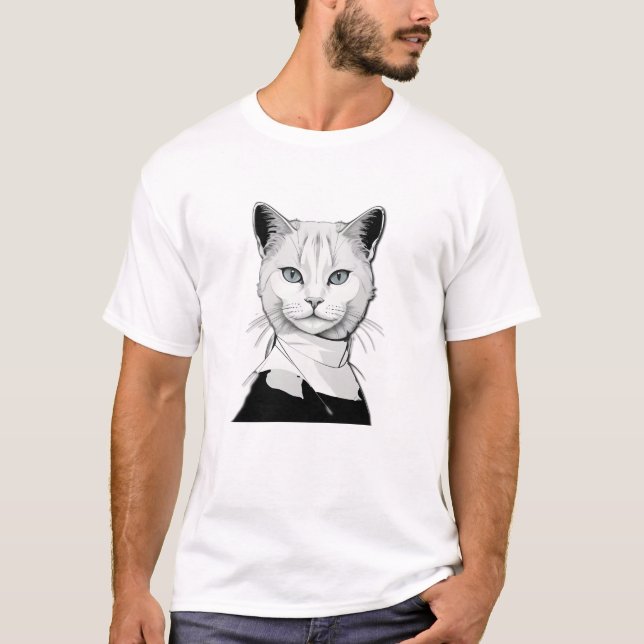 Camiseta Gato místico blanco y negro de Salem (Anverso)