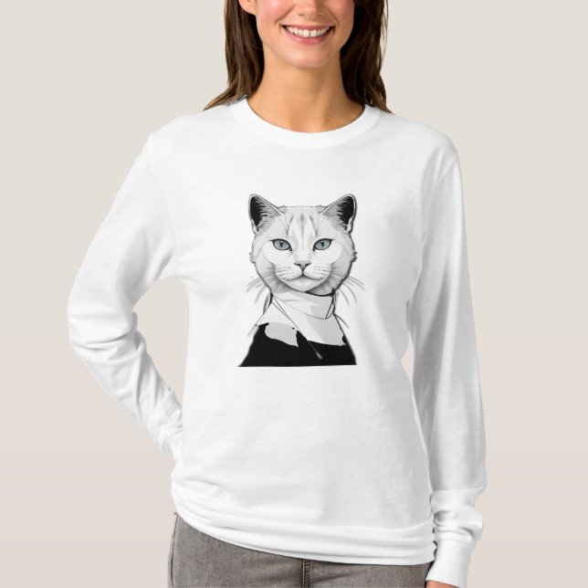 Camiseta Gato místico blanco y negro de Salem (Anverso)
