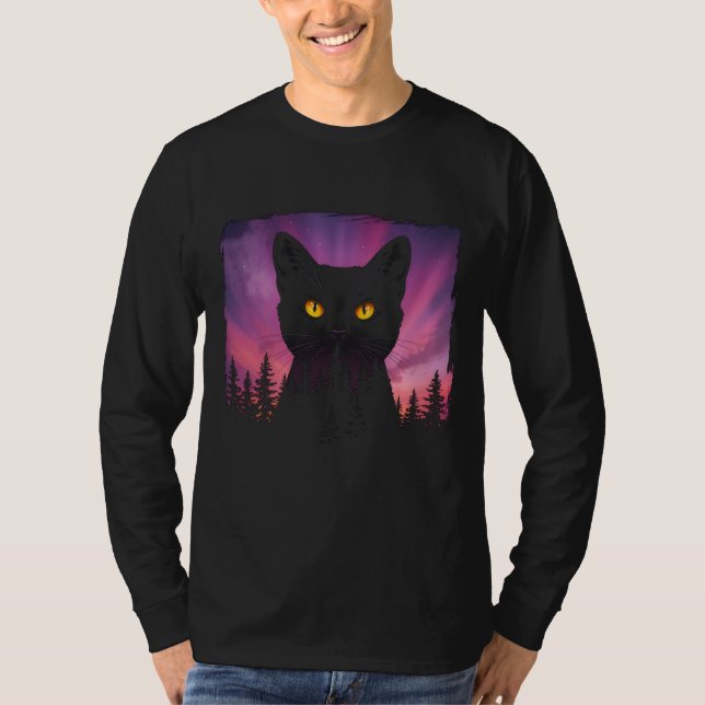 Camiseta Gato místico en el bosque de Crepúsculo (Anverso)