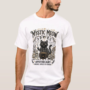 Camiseta Gato Místico Maullido Bruja Apotecaria Mística Gat