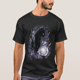 Camiseta Gato Místico Negro Adivinación Adivino Mágico