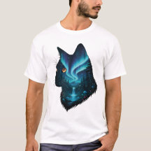 Gato Místico Silueta del Bosque de las Luces del N