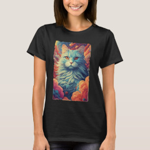 Camiseta Gato mítico en el gatito de las nubes Maullar feli