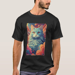 Camiseta Gato mítico en el gatito de las nubes Maullar feli