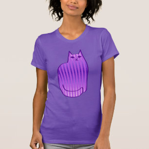 Camiseta Gato moderno, orquídea y púrpura de mediados de si