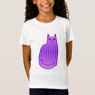 Camiseta Gato moderno, orquídea y púrpura de mediados de si