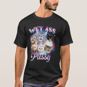Camiseta Gato Mojado WAP Humor Adulto Divertido Para Hombre