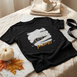 Camiseta Gato Momia Adorable Maullido Halloween