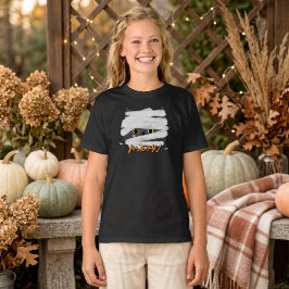 Camiseta Gato Momia Adorable Meow Chicas Halloween
