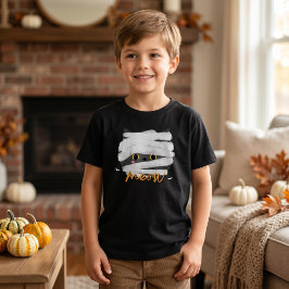Camiseta Gato Momia Adorable Meow Halloween Niños