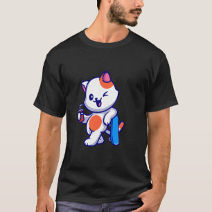 Camiseta Gato-monopatín Monopatín en un monopatín