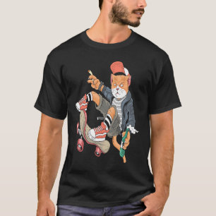 Camiseta Gato monopatín monopatinaje monopatinador