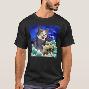 Camiseta Gato Monstruo Marino Surrealismo Gato Surreal Gato
