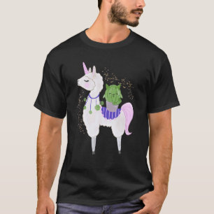 Camiseta Gato monta llamacornio cactus niños niñas mujeres