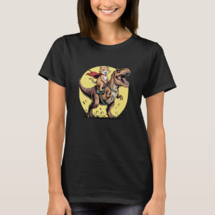 Camiseta Gato montando a Momia Dinosaurio T-Rex Halloween N