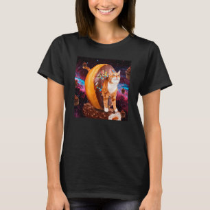 Camiseta Gato montando donut astronauta galaxia dulce