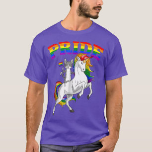 Camiseta Gato montando orgullo gay unicornio LGBTQ