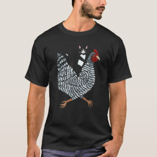 Camiseta Gato montando pollo en Tuxedo gato en pollo